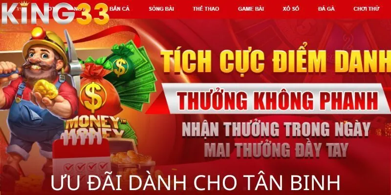 Nhận được nhiều đặc quyền hấp dẫn khi đăng ký KING33