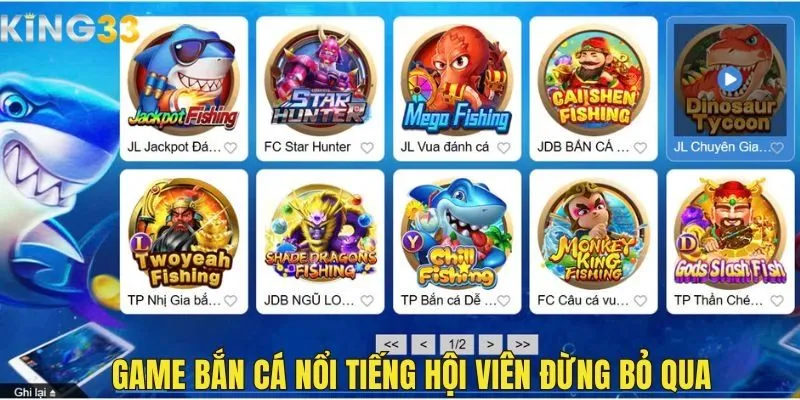 Game bắn cá nổi tiếng hội viên đừng bỏ qua