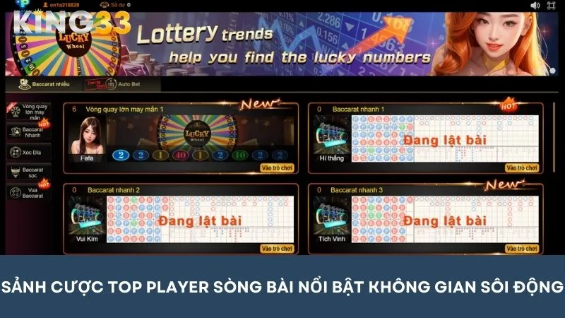 Sảnh cược TOP Player không gian sôi động, đẳng cấp